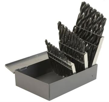 29PCS FRACTIONAL 1/16" - 1/2" DRILL BIT SET HIGH SPEED 135DEG. SPLIT POINT