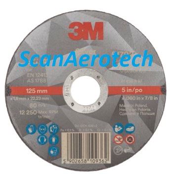 3M T41 Silver Cutting Disc, 125mm Diameter, 1.6mm Thick (25pcs. in 1 box)