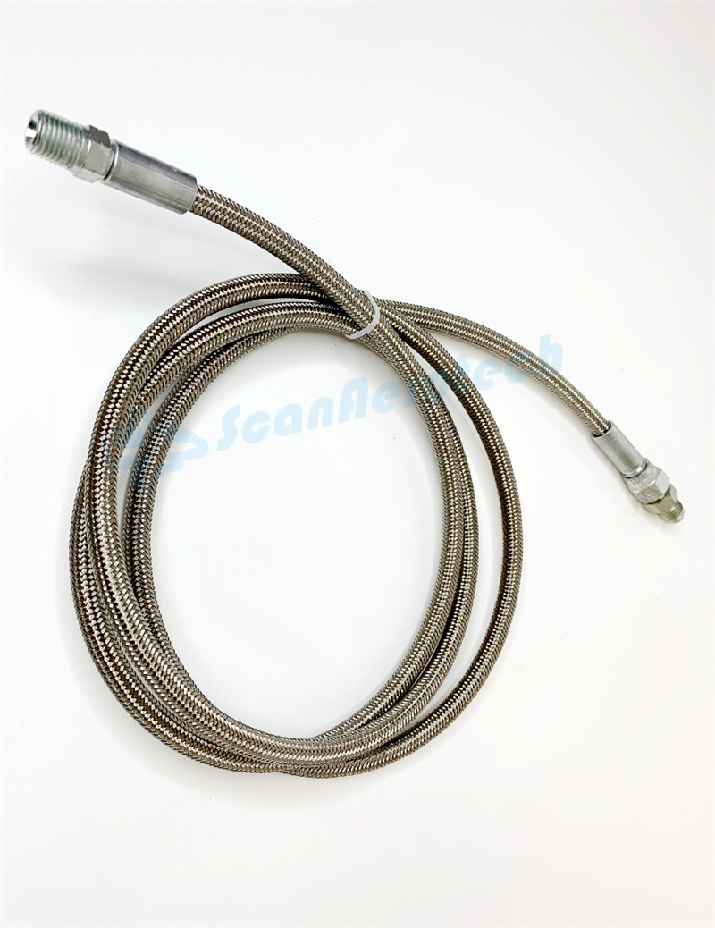 OXYGEN AN6 MALE - 200CM BRAIDED STEEL - 1/4NPT MALE     