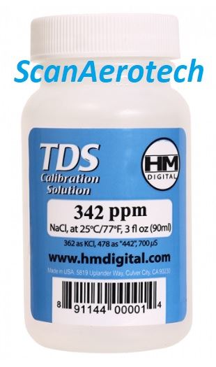 TDS and EC Calibration NaCl solution 342 ppm 3 oz. bottles (90 ml)