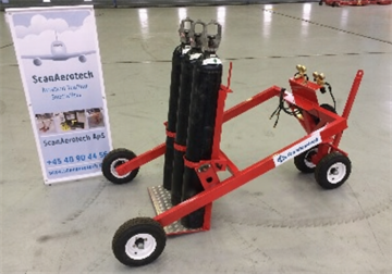 3-BOTTLE NITROGEN TIP-CART W/O REGULATORS AND HOSE ASSY COM-1538