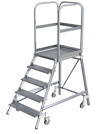 1,20M 5-STEP PLATFORM LADDER W. SPRING LOADED STOP SYSTEM