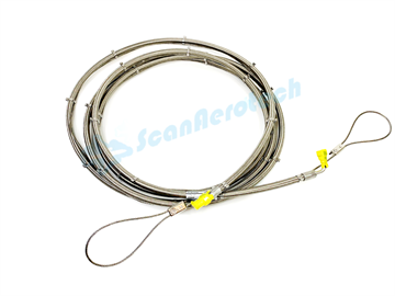 OXYGEN HOSE 5M 200BAR 1/4"NPT - AN4 FEMALE INCL. GROUNDING WIRE