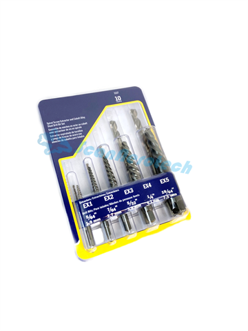10pc. Flute Screw Extractor & Drill Bit Set