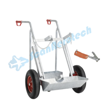 2 BOTTLE OXYGEN HANDCART - INCL. GROUNDING WIRE